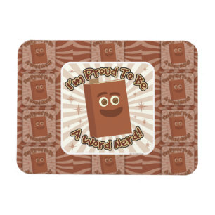 Proud Word Nerd Pattern Slogan Fun Art Magneet