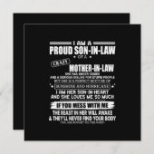 Proud zoon van een knappe moeder in de wet geeft m feestdagenkaart (Voorkant / Achterkant)