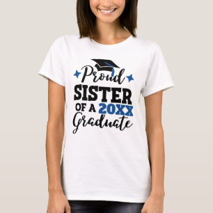 Proud Zuster van een 2022 afstuderen zwart blauw p T-shirt