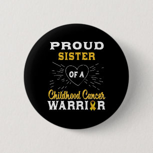 Proud Zuster van kinderkanker Awarene Ronde Button 5,7 Cm