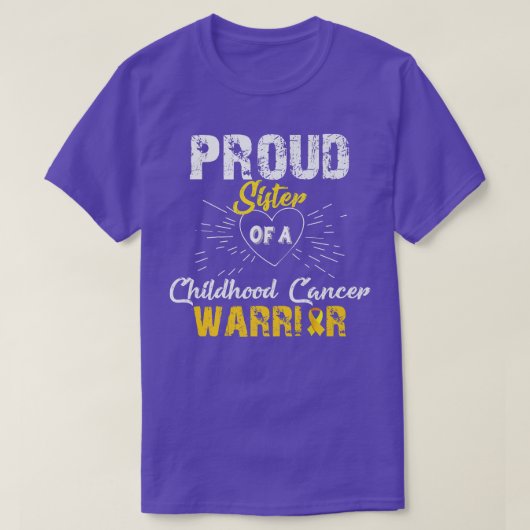 Proud Zuster van kinderkanker Awarene T-shirt (Design voorkant)