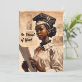 Proud zwart meisje Afstuderen Aankondiging (Staand voorkant)
