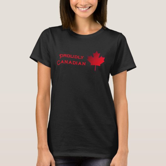 Proudly Canadian. Maple Leaf. T-Shirt (Devant)