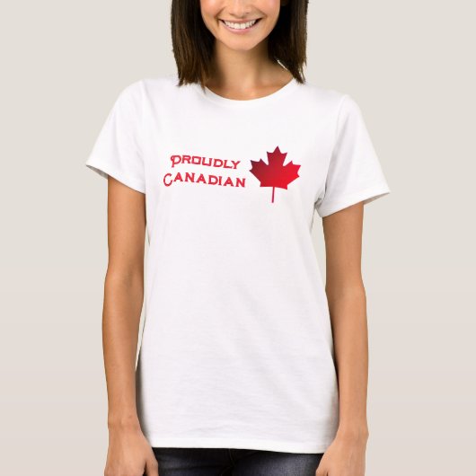 Proudly Canadian. Maple Leaf. T-Shirt (Voorkant)