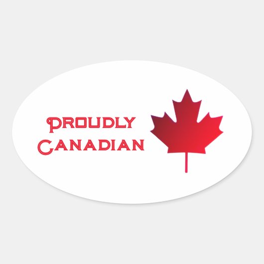 Proudly Canadian Patch Ovale Sticker (Voorkant)