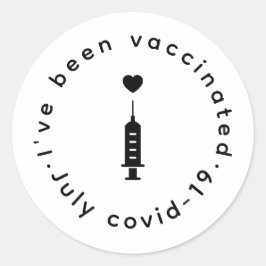 Proudly Vaccinated Heart Needle Design Ronde Sticker