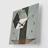 Proun 99, abstract kunstwerk van El Lissitzky Vierkante Klok (Hoek)