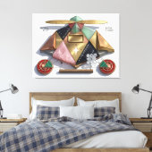 Proun Artifact: The Astral Pilot Geometry Canvas Afdruk (Insitu (Slaapkamer))