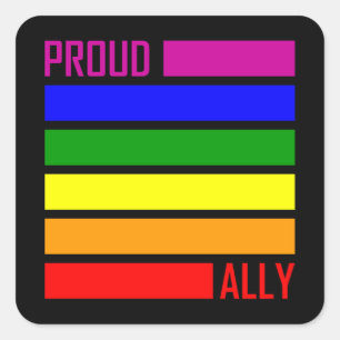 PROUT ALLEEN VLAG LGBT Pride Month LGBTQ Rainbow Vierkante Sticker