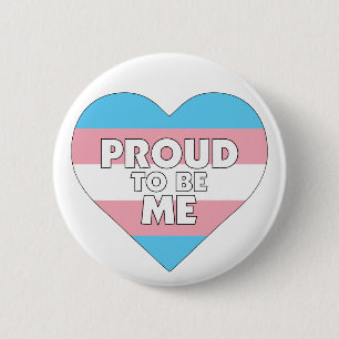Prouteren om mij transgenderpride vlag hart ronde button 5,7 cm