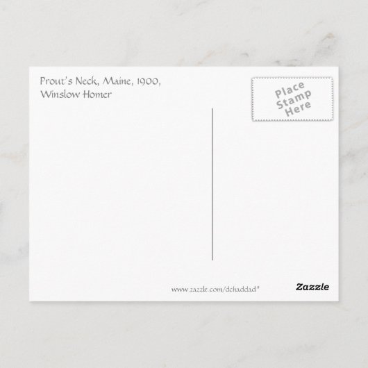 Prout's Neck van Winslow Homer Briefkaart (Achterkant)