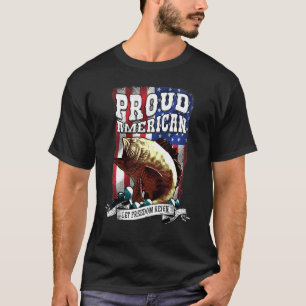 Prouwe Amerikaanse Vissers Vliegen Vlag laat vrijh T-shirt