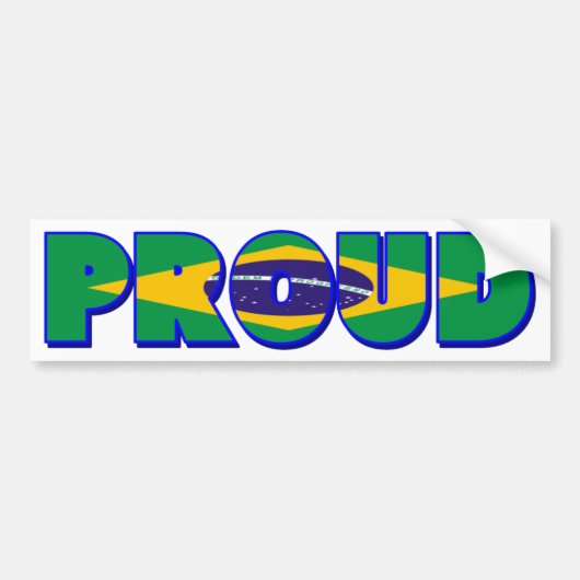 Prouwly Braziliaans Bumpersticker (Voorkant)