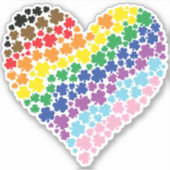 Prouwly Irish Rainbow Shamrock Heart Sticker (Voorkant)