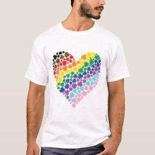 Prouwly Irish Rainbow Shamrock Heart T-shirt