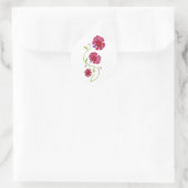 Provençaalse rode bloemen Sticker (Tas)