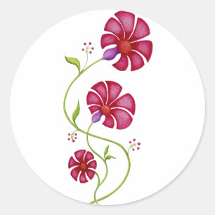Provençaalse rode bloemen Sticker