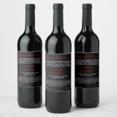 Provencale Zwart Rood Modern Adres Beschrijving Wijn Etiket (Flessen)