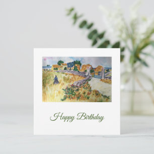Provence Boerderij Stijl van Gogh Verjaardagskaart