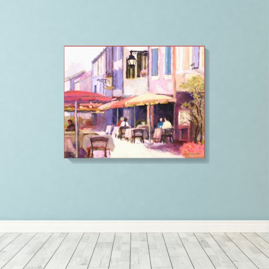 Provence Cafe Canvas Afdruk (Insitu (Houten vloer))