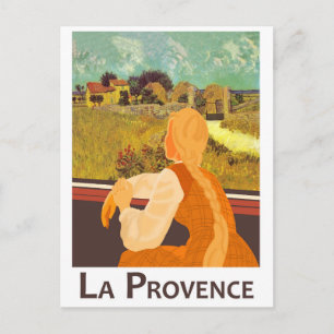 Provence Countryside by the Window Train Briefkaart