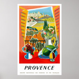 Provence France Vintage Travel Poster teruggezet