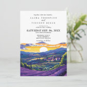 Provence France Wedding Invitation Retro (Debout devant)