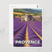 Provence Frankrijk Lavendel Fields Abbaye de Sénan Briefkaart (Voorkant / Achterkant)