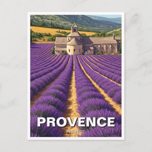Provence Frankrijk Lavendel Fields Abbaye de Sénan Briefkaart (Voorkant)