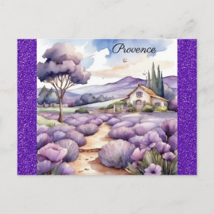 Provence Frankrijk Lavendel veld Waterverf Briefkaart