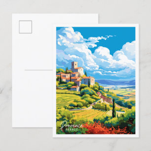 Provence Frankrijk vintage reisillustratie Briefkaart