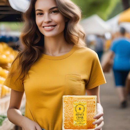 Provence Geel HONINGRAAT Label Honingraat & Bijen