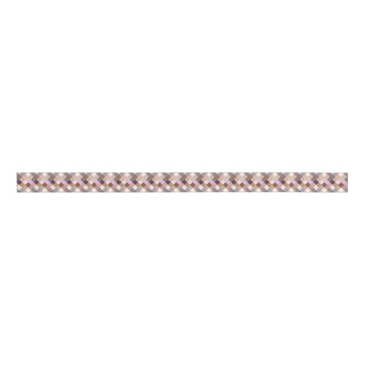 Provence Lavendel Mozaïek Patroon Grosgrain Lint (Voorkant)