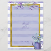 Provence Lavendel Paarse bloem bruiloft menu (Achterkant)