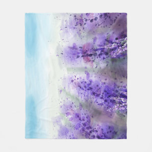 Provence Lavendel: Waterverf veld Fleece Deken