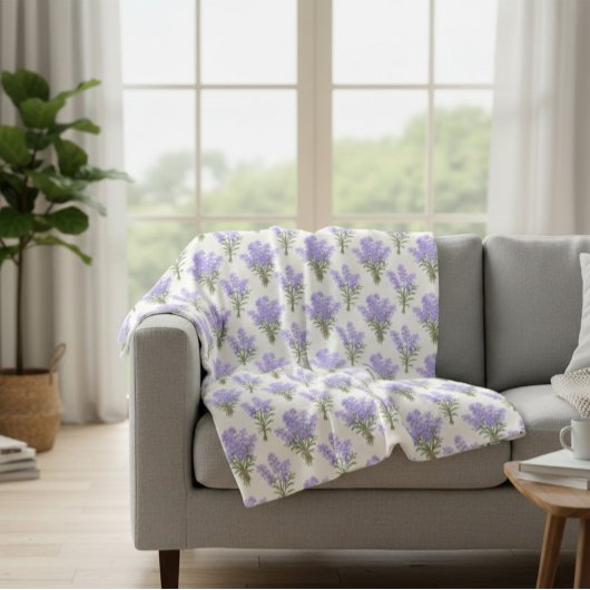 Provence lavendeltrossen fleece deken