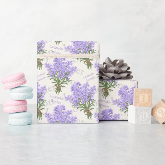 Provence lavendeltrossen inpakpapier (Baby Shower)