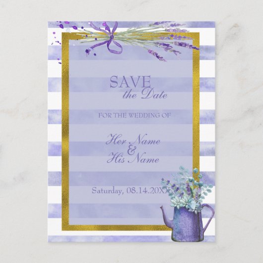 Provence Lavender Paars Flower SAVE the Date Aankondigingskaart (Voorkant)