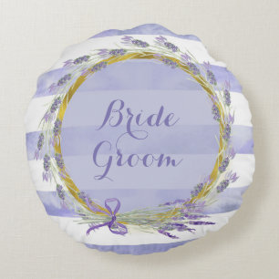Provence Lavender Paarse Flower Weddenschap Foreve Rond Kussen
