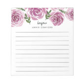 Provence Roos | Aangepaste Floral Notitieblok (Voorkant)