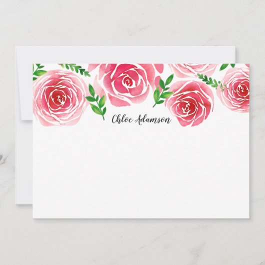 Provence Roos gepersonaliseerde briefpapier platte Notitiekaartje (Voorkant)