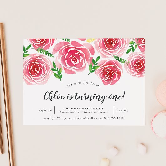 Provence Rose | Invitation de fête d'anniversaire