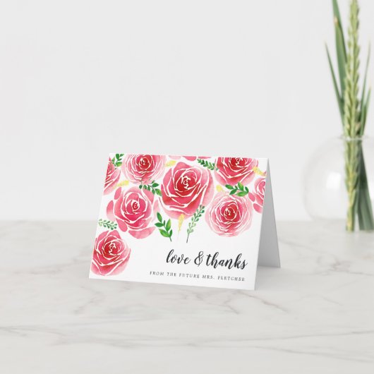 Provence Roze Dank U Bedankkaart (Voorkant)