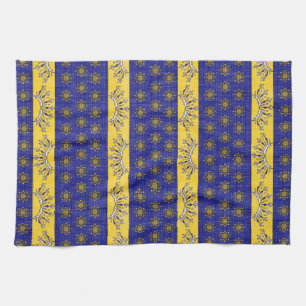 Provence South of France French Blue/Gold Pattern Theedoek