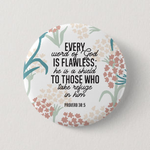 Proverb 30:5 Bijbelversie Ronde Button 5,7 Cm