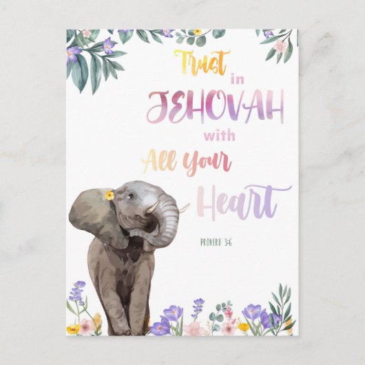 Proverb 3:6 Vertrouwen in Jehovah met al je hart Briefkaart (Voorkant)