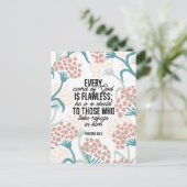 Proverbe 30:5 Bible Verse Carte postale (Debout devant)