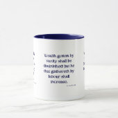 Proverbes 13:11 KJV Bible Verse Mug à deux tons (Centre)