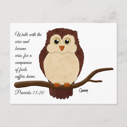 Proverbes 13:20 - Carte postale (Devant)