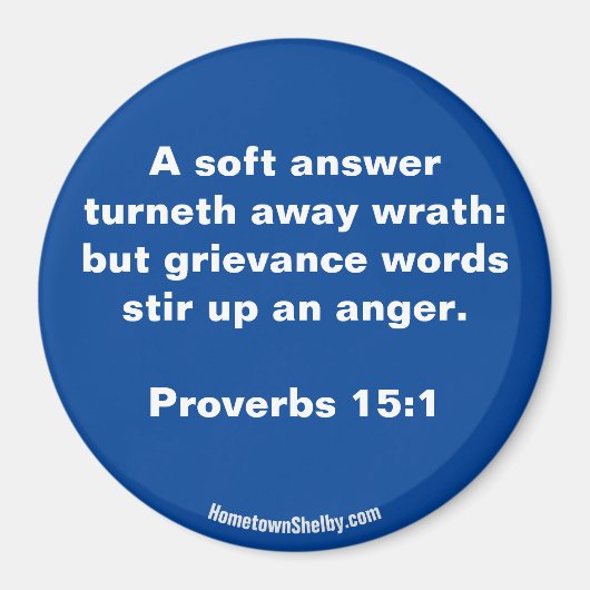 Proverbes 15:1 Bible Verse aimant (Devant)